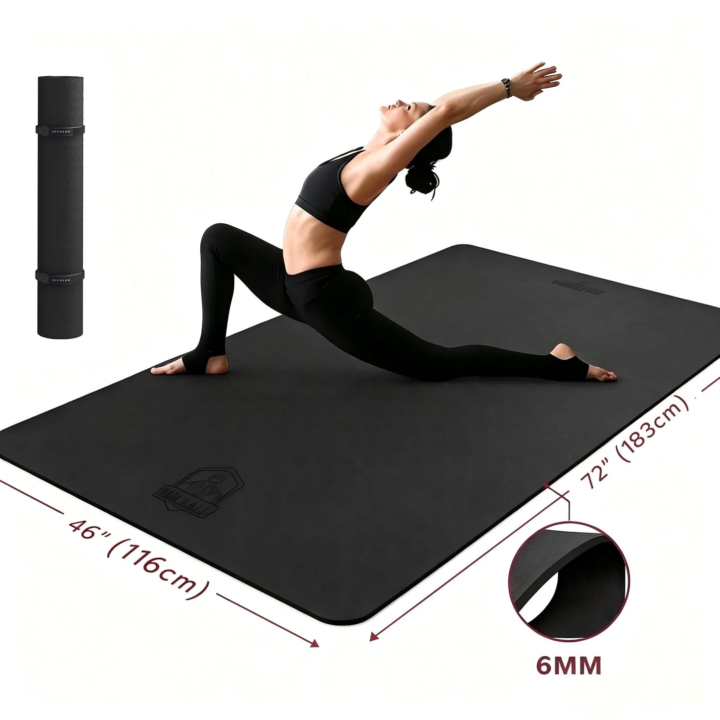 HAPBEAR Yoga Mat Non Slip TPE Eco Friendly
