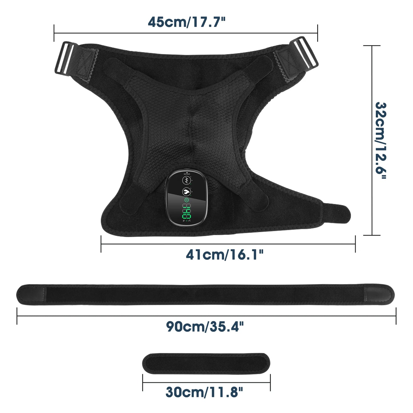 Hailicare Adjustable Electric Shoulder Massage Belt With LED Heat