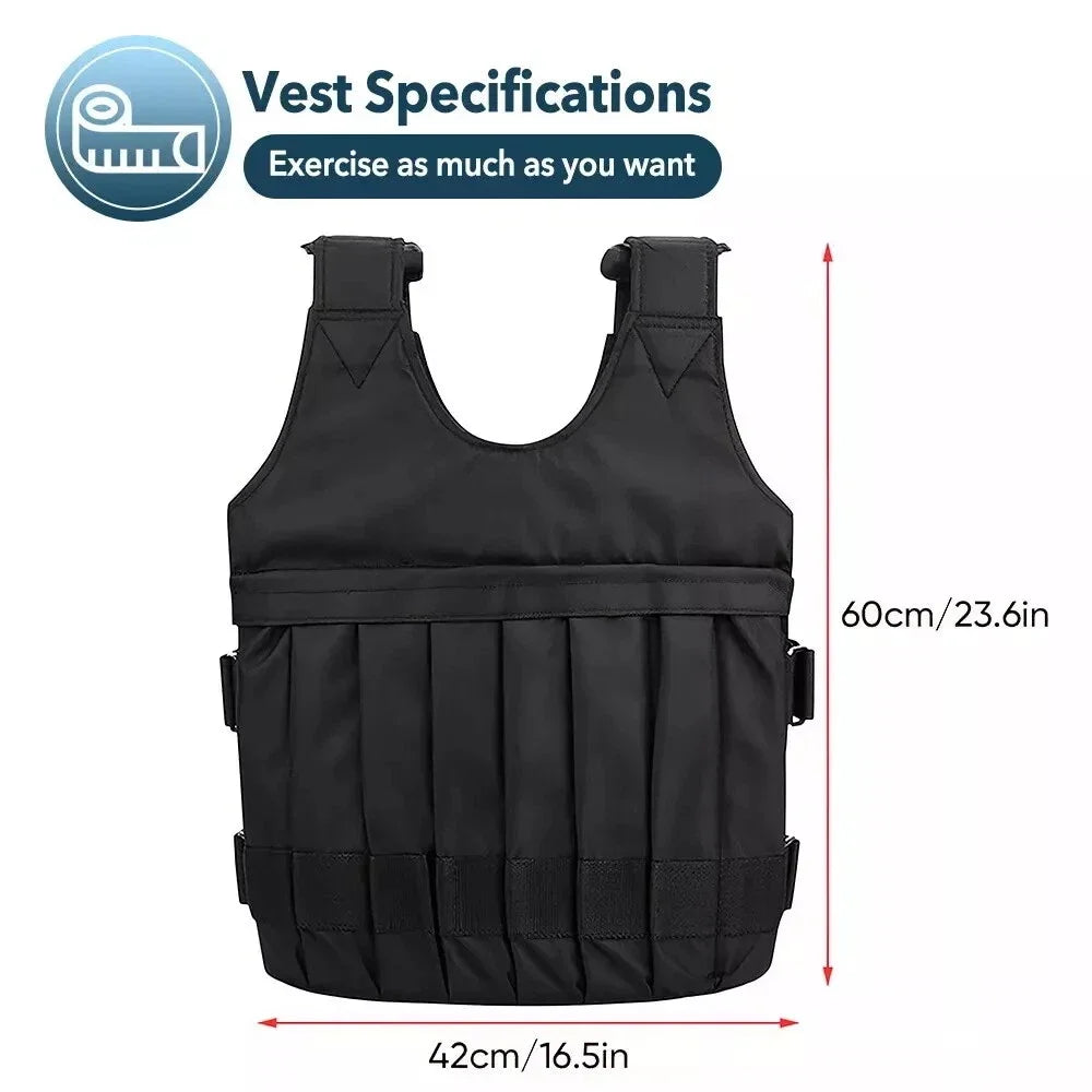 Adjustable 110 Lbs Weighted Vest For Cardio Training