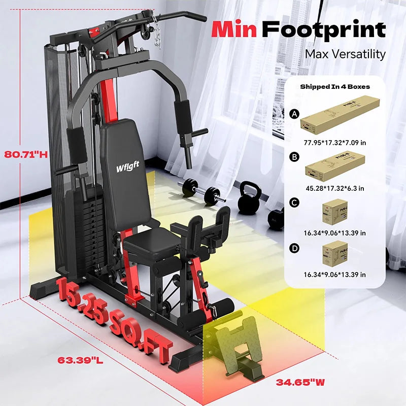Pooboo Multifunction Home Gym Full Body Workout Machine