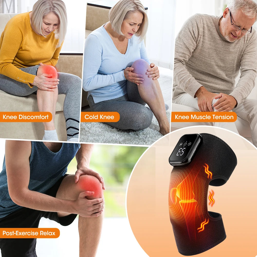 AFDEAL Electric Heated Knee Massager With 3 Level Hot Compress