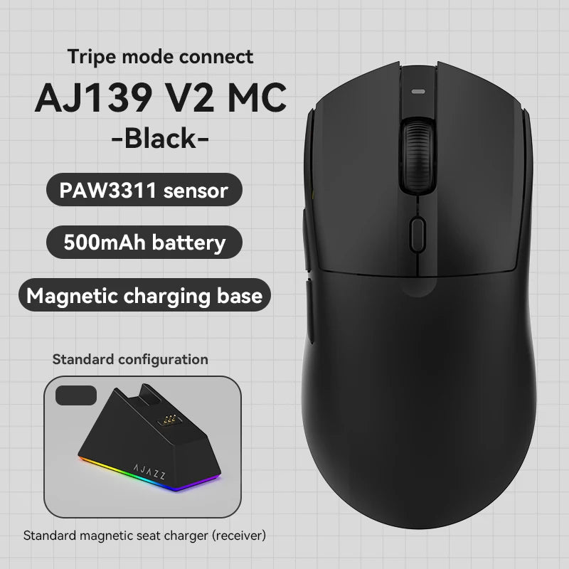 Ajazz AJ139 V2 Wireless Gaming Mouse 1000Hz PAW3311