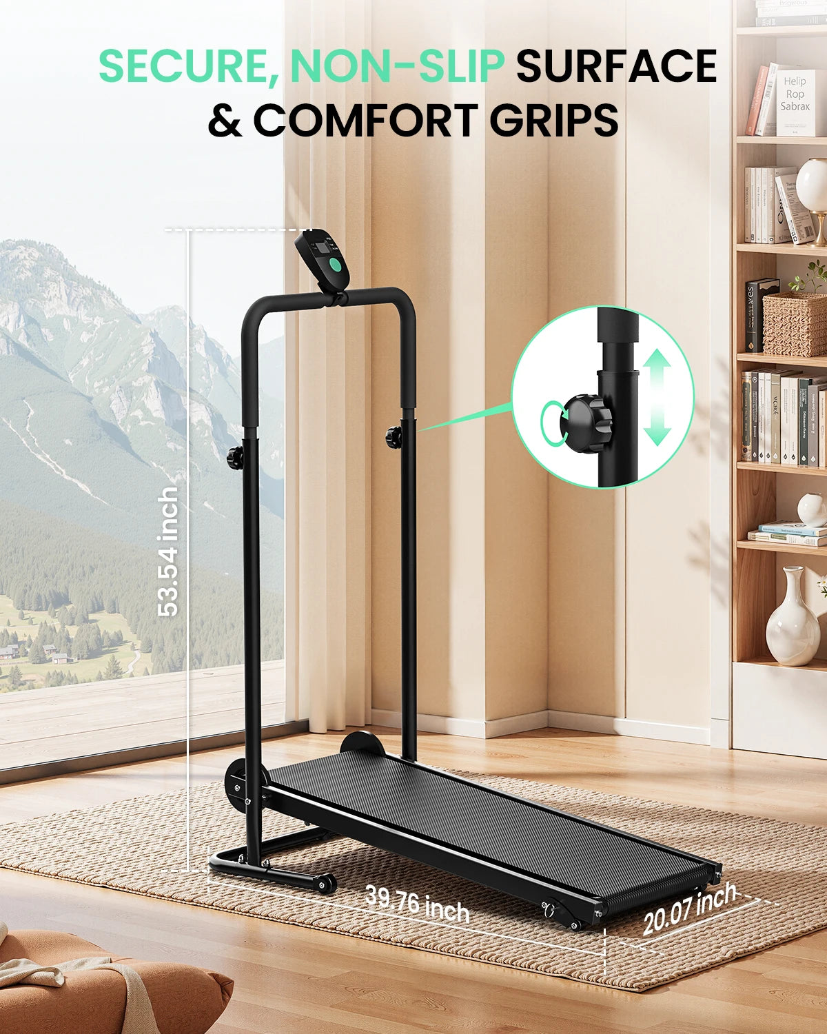 Akluer Mechanical Folding Treadmill With LCD Display