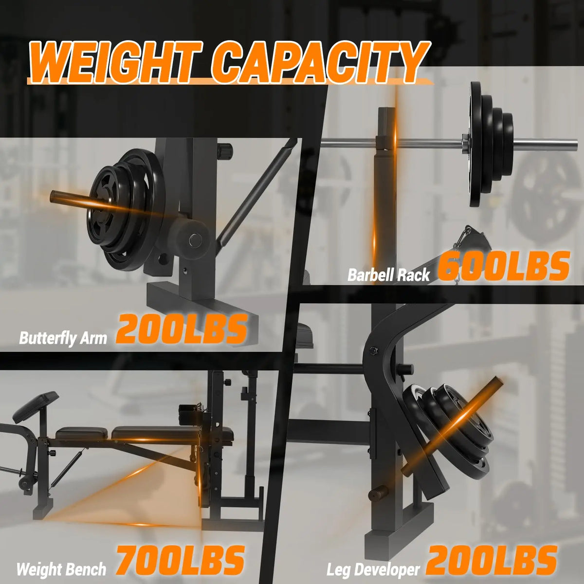 Foldable Adjustable Weight Bench With Leg Extension Support