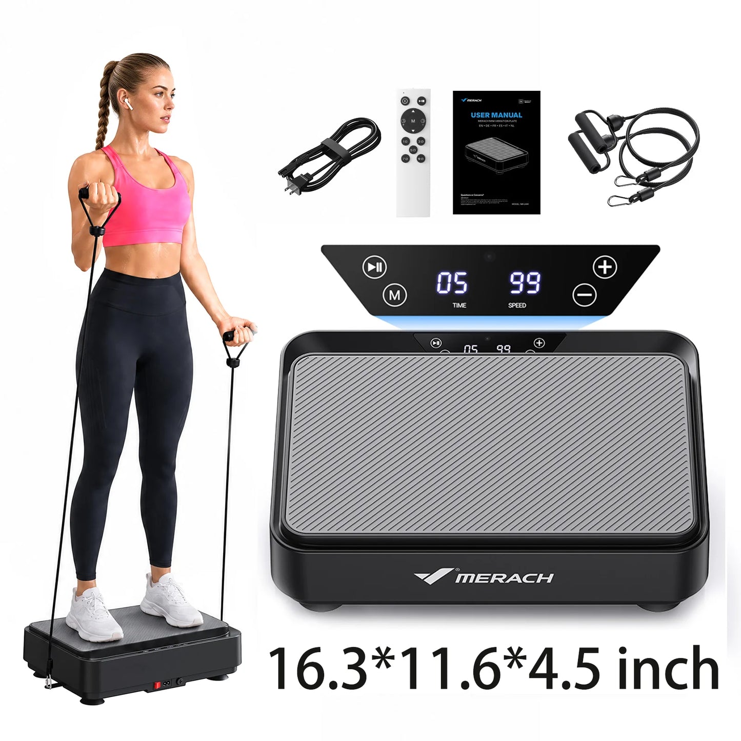 Merach Standing Vibration Plate Exercise Machine For Home Gym