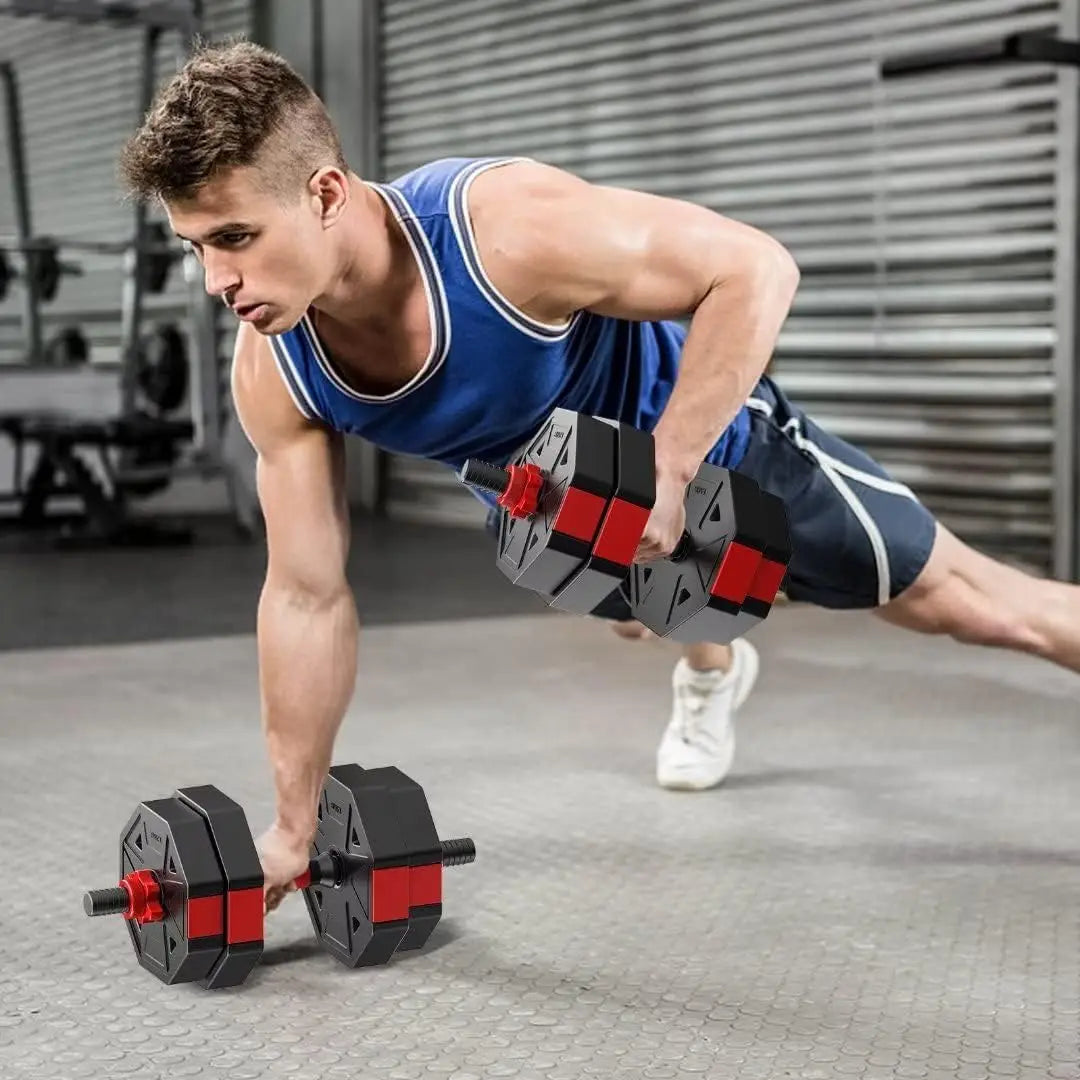 Adjustable Dumbbell To Barbell Home Gym Set