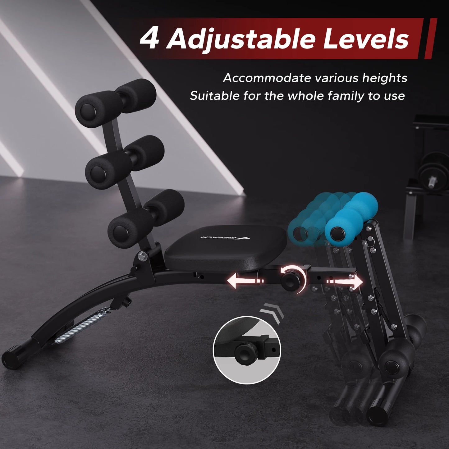 MERACH Ab Machine Multi-Functional Adjustable Ab Trainer Bench