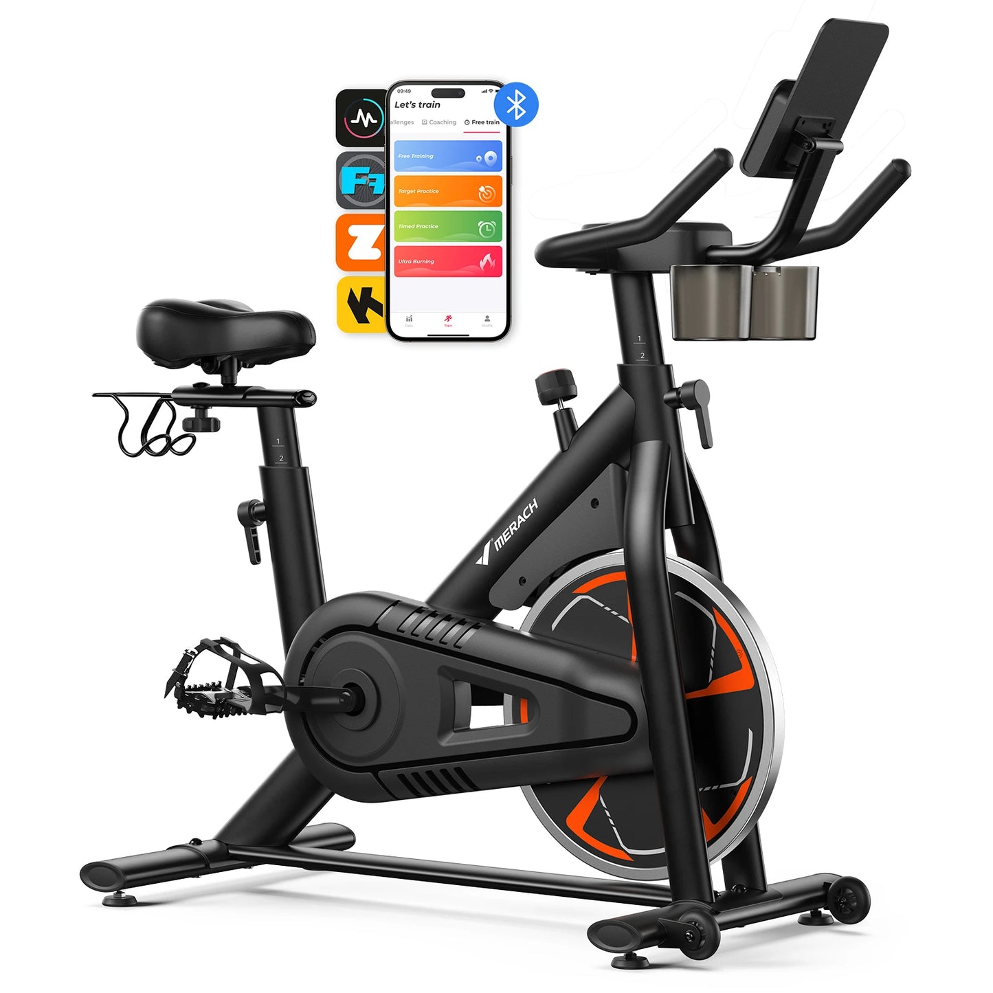 Merach Magnetic Exercise Bike No Plug Needed Quiet Operation