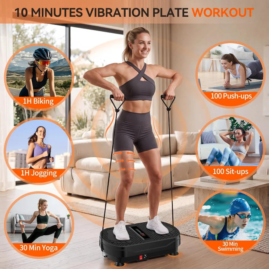 Whole Body Vibration Plate Machine With Remote Control And Bands