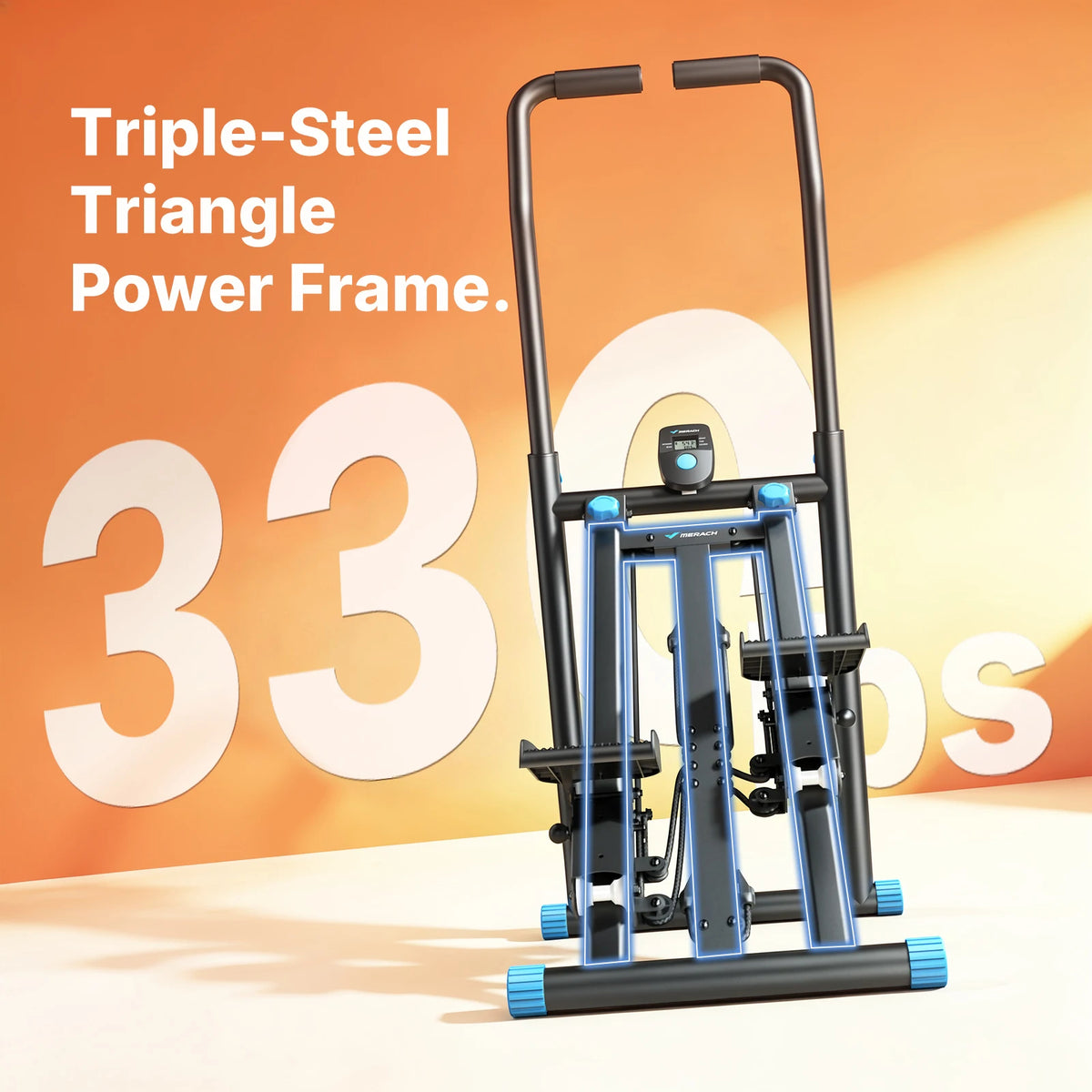 Merach Silent Foldable Stair Stepper Adjustable Fitness Climbing Machine