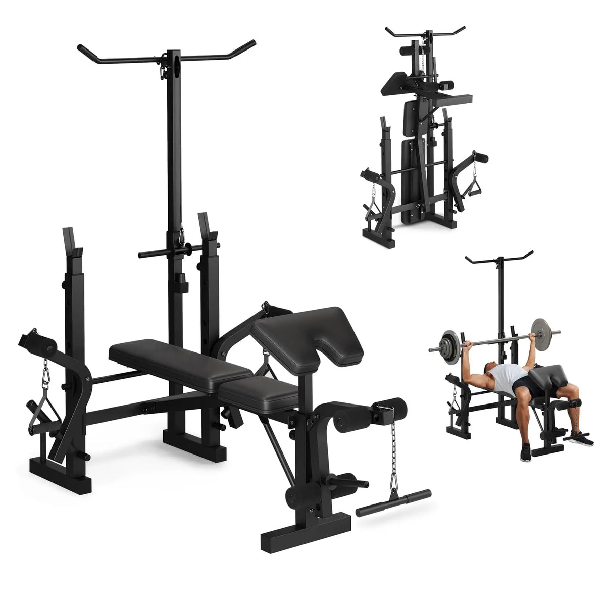 Foldable Adjustable Weight Bench With Leg Extension Support