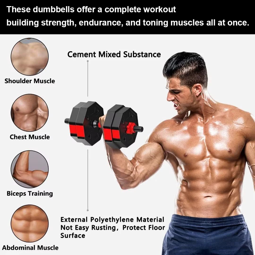 Adjustable Dumbbell To Barbell Home Gym Set