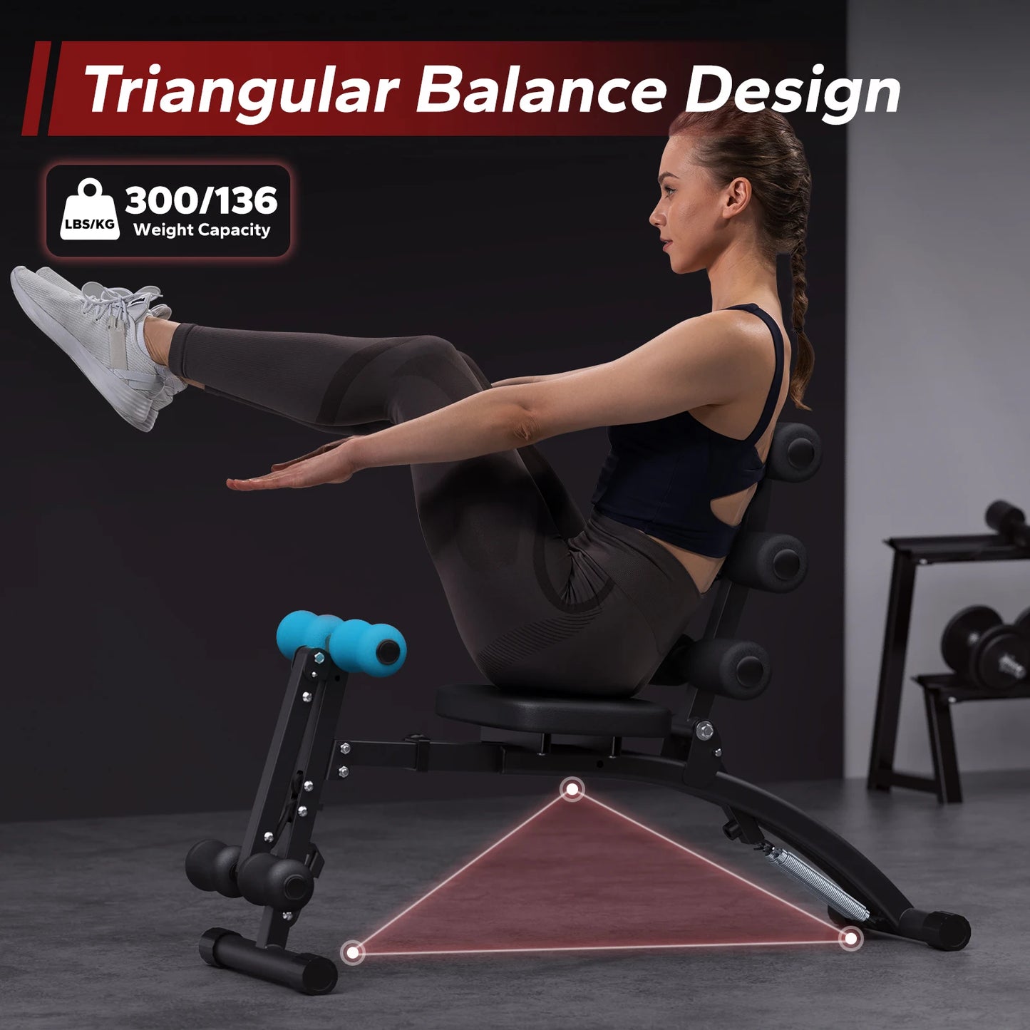 MERACH Ab Machine Multi-Functional Adjustable Ab Trainer Bench