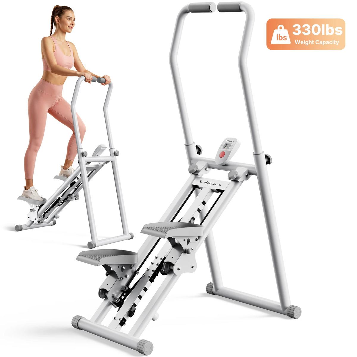 Merach Silent Foldable Stair Stepper Adjustable Fitness Climbing Machine