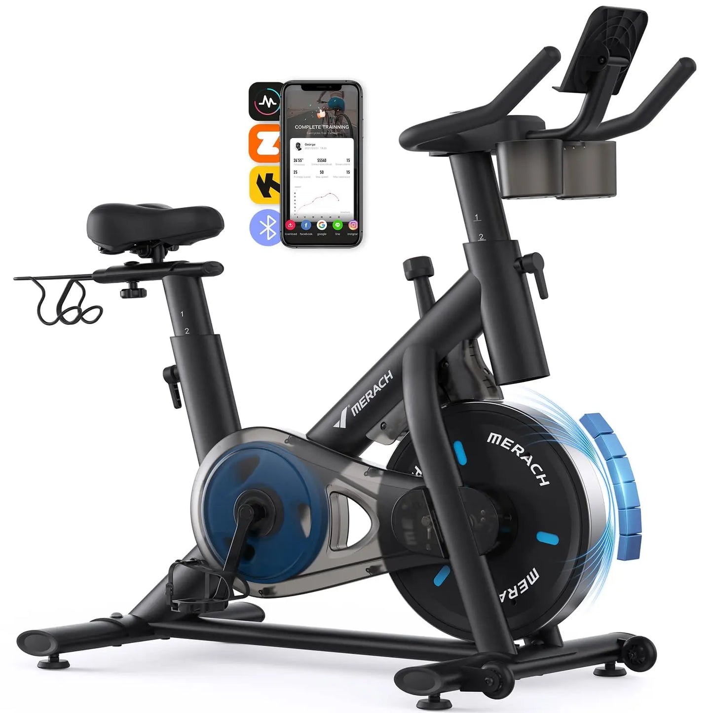 MERACH Magnetic Indoor Exercise Bike With Exclusive App Low Noise