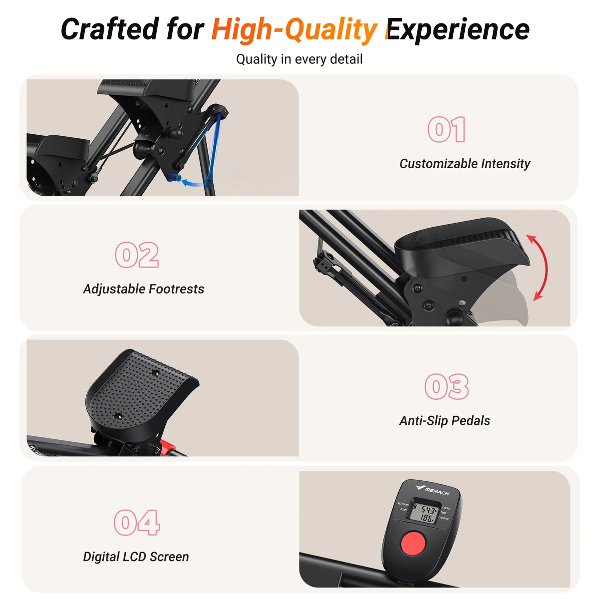 Merach Foldable Stair Stepper Featuring Adjustable Resistance