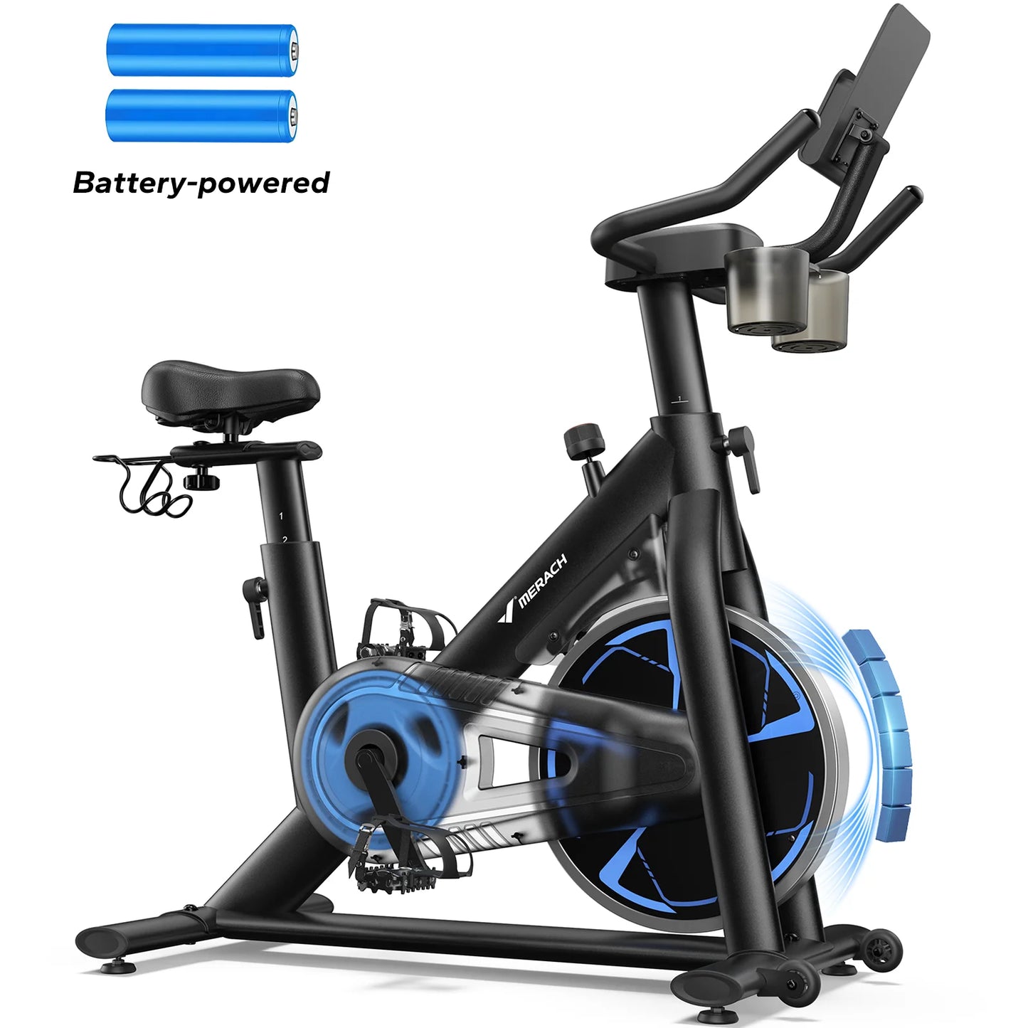 Merach Magnetic Exercise Bike No Plug Needed Quiet Operation