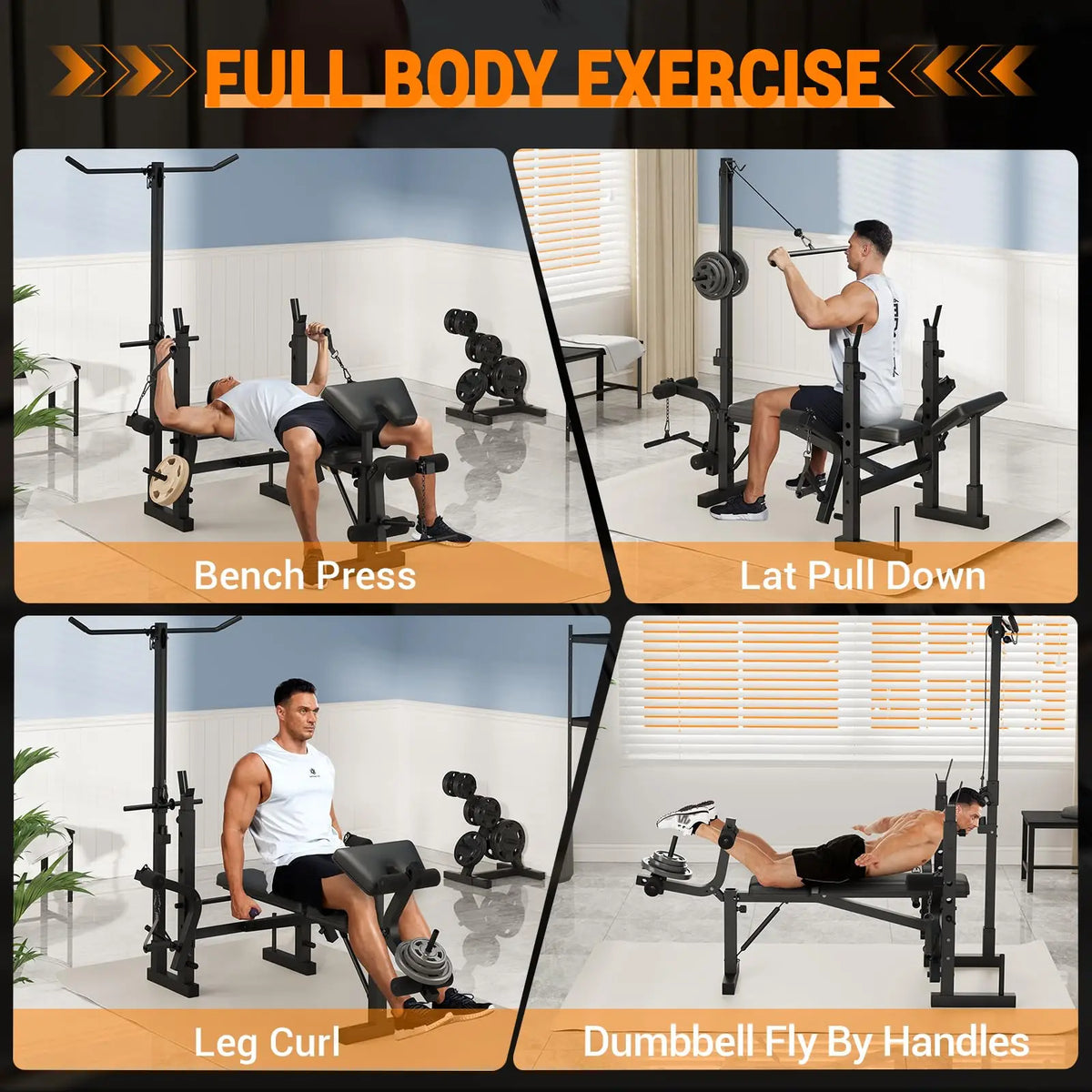 Foldable Adjustable Weight Bench With Leg Extension Support