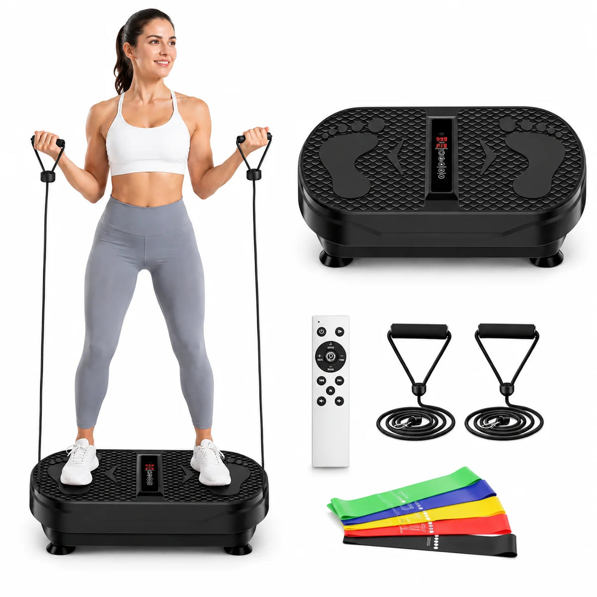 Whole Body Vibration Plate Machine With Remote Control And Bands