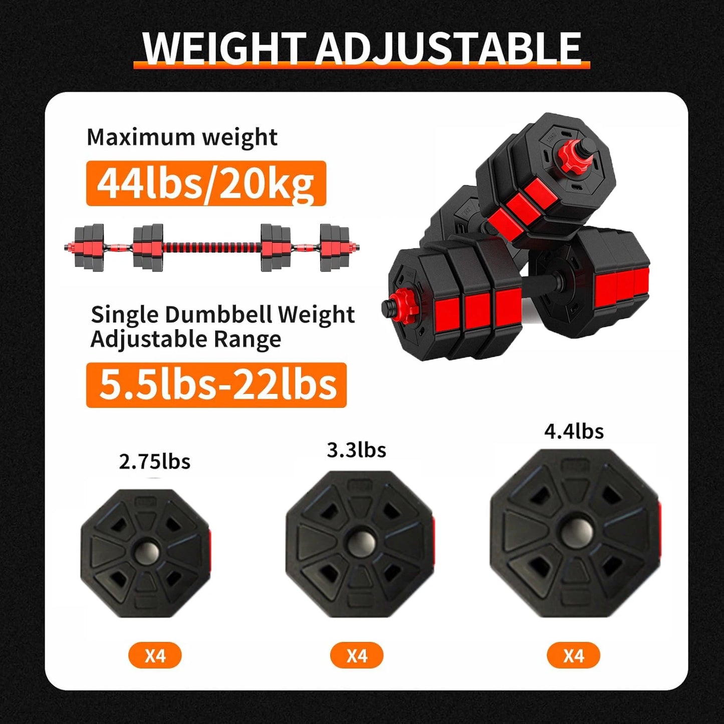Adjustable Dumbbell To Barbell Home Gym Set
