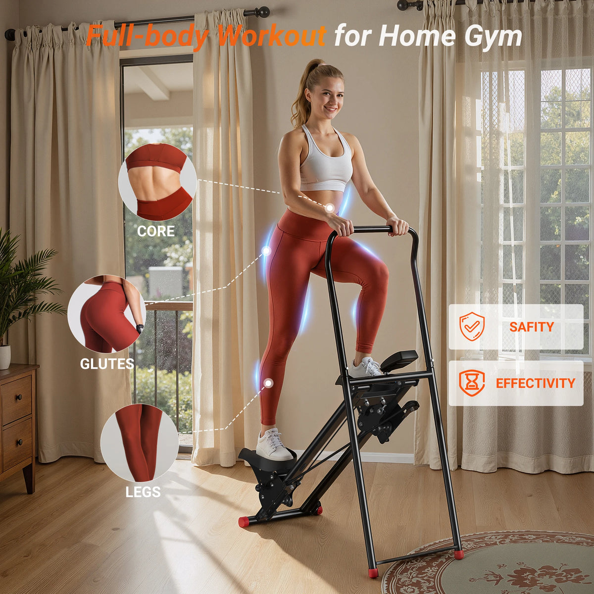 Merach Foldable Stair Stepper Featuring Adjustable Resistance