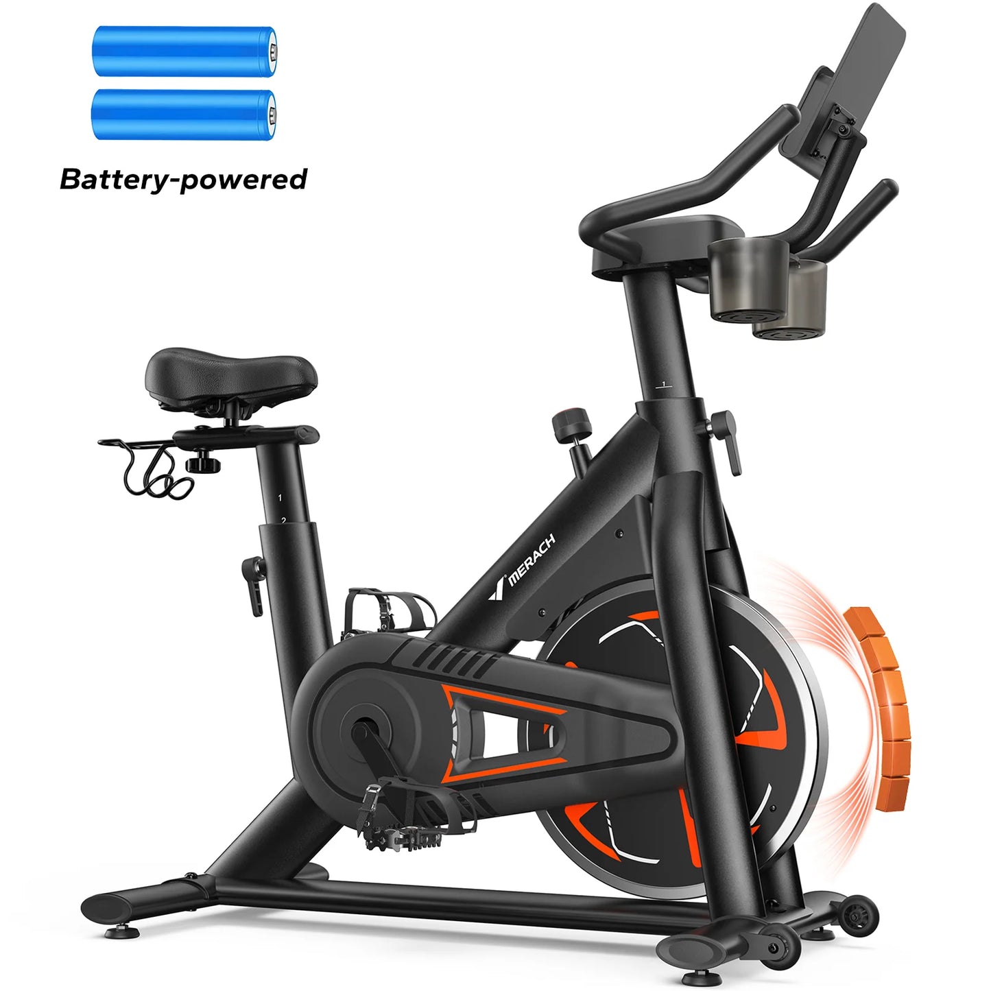 Merach Magnetic Exercise Bike No Plug Needed Quiet Operation