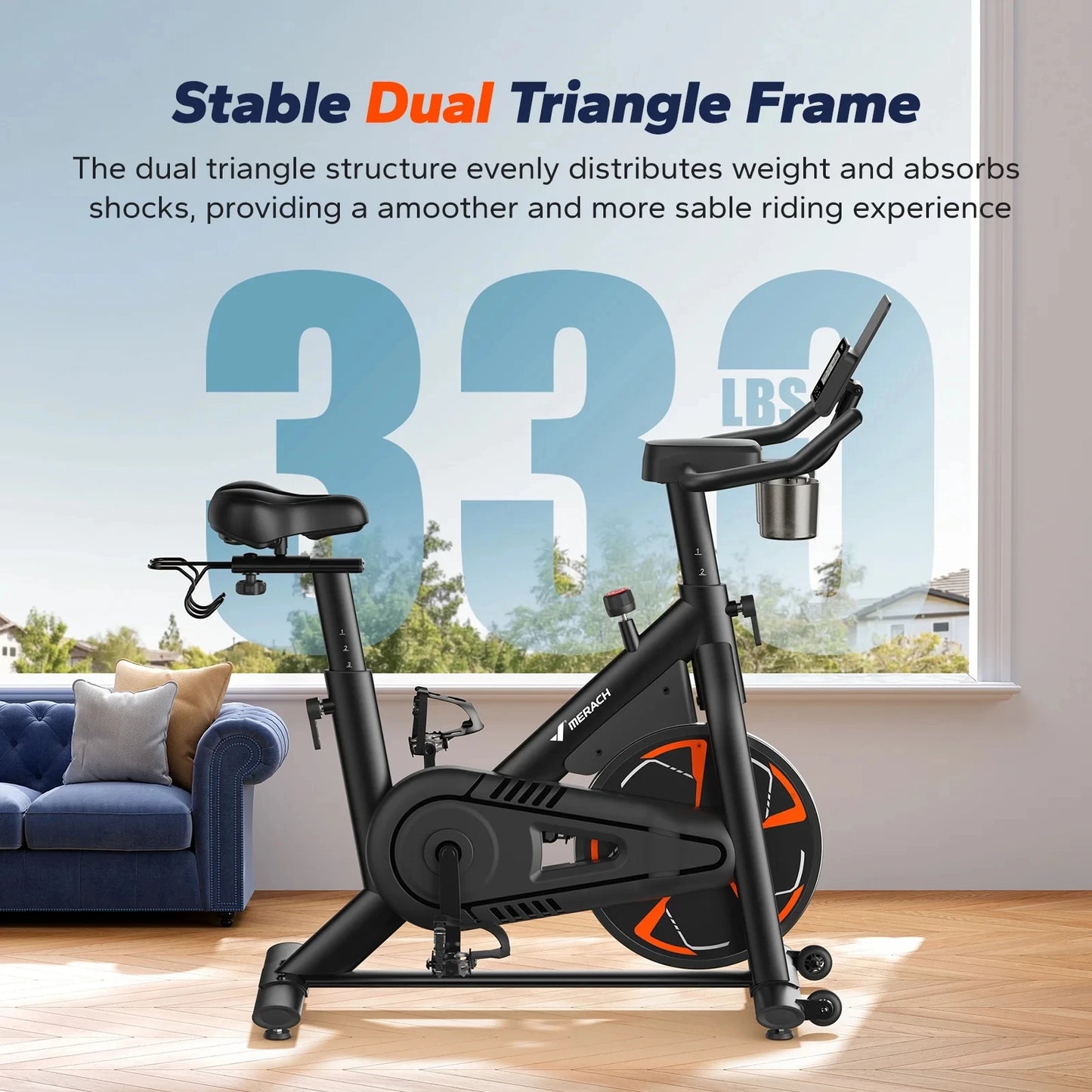 Merach Magnetic Exercise Bike No Plug Needed Quiet Operation