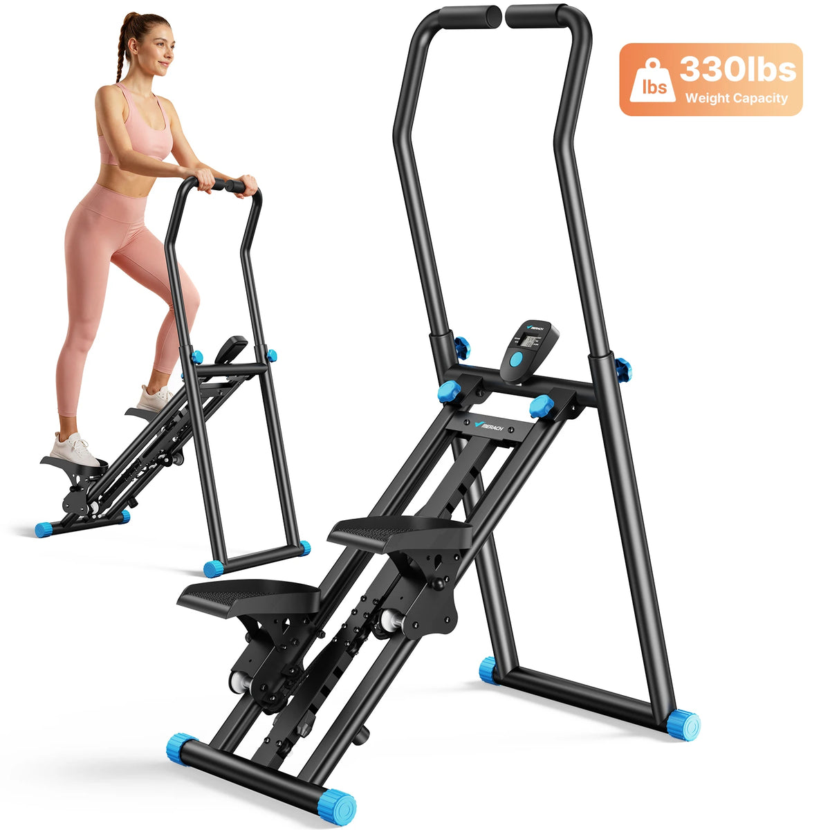 Merach Silent Foldable Stair Stepper Adjustable Fitness Climbing Machine