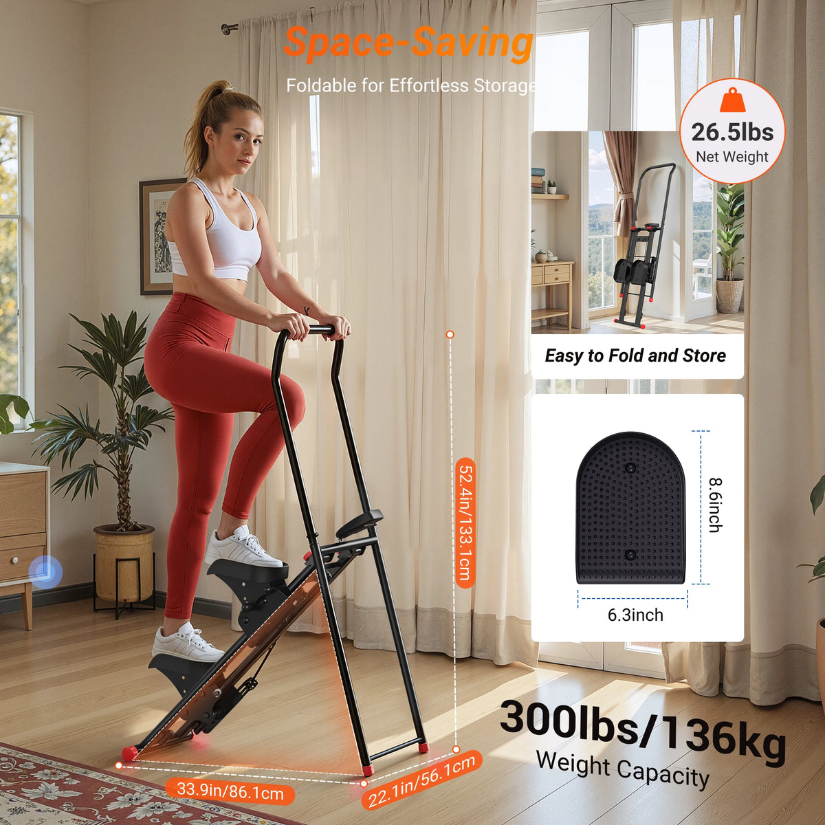 Merach Foldable Stair Stepper Featuring Adjustable Resistance