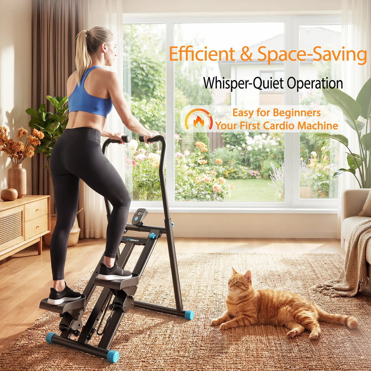 Merach Silent Foldable Stair Stepper Adjustable Fitness Climbing Machine