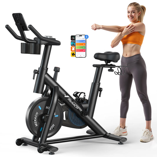 MERACH Magnetic Indoor Exercise Bike With Exclusive App Low Noise