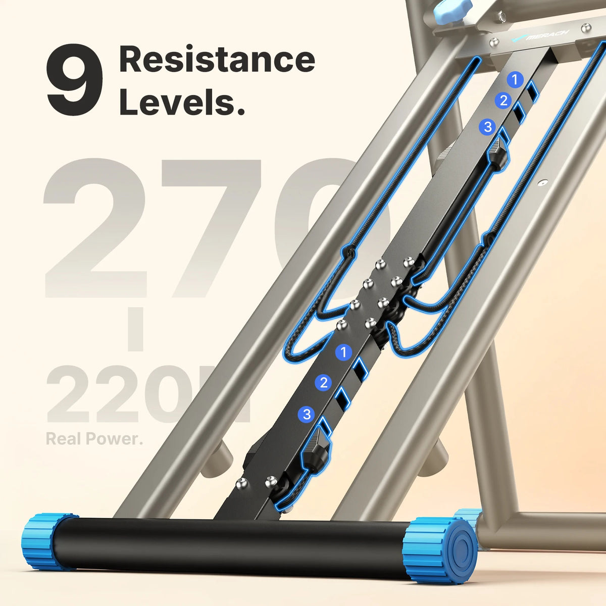 Merach Silent Foldable Stair Stepper Adjustable Fitness Climbing Machine