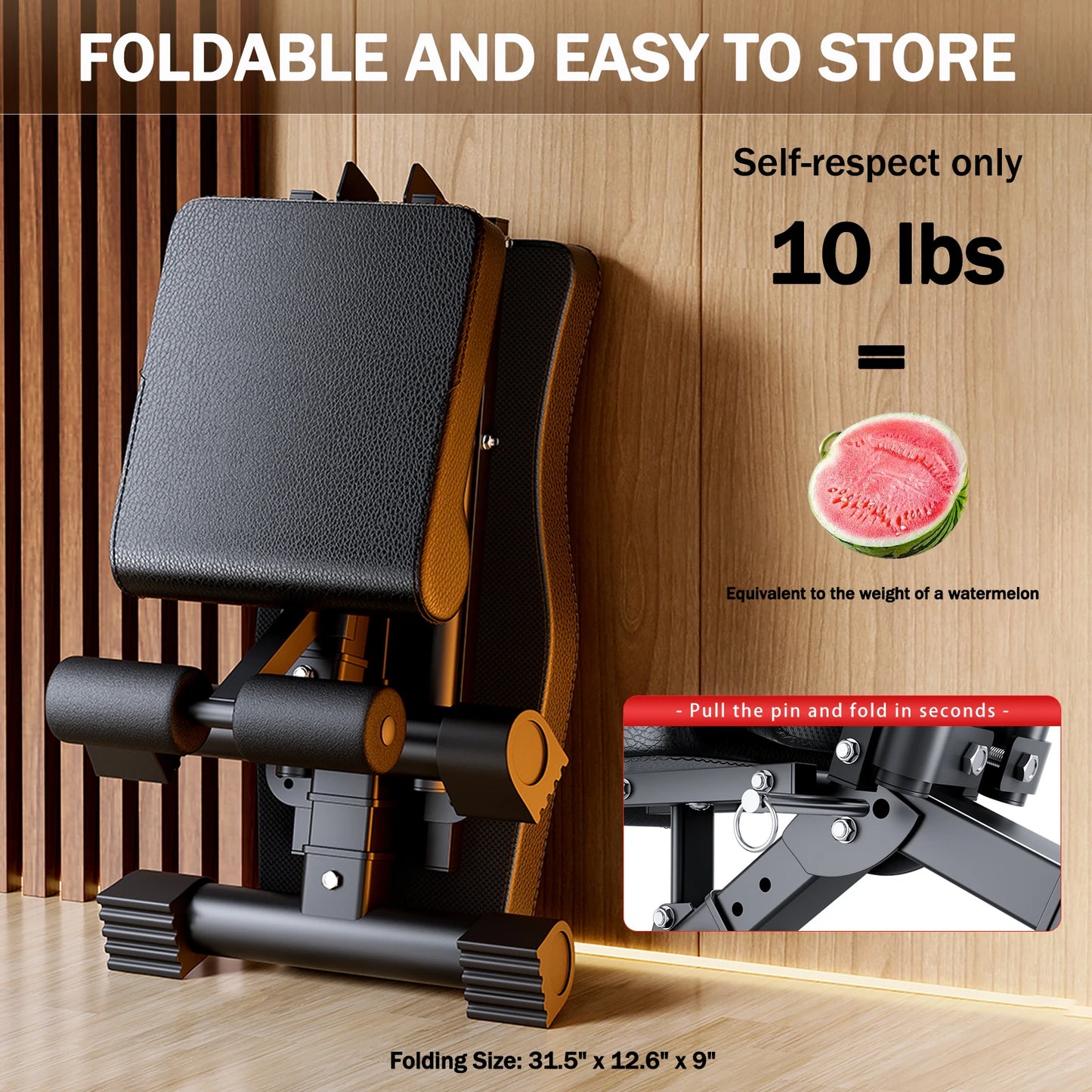 Foldable Weight Bench For Full Body Workout 1000 Lb Capacity