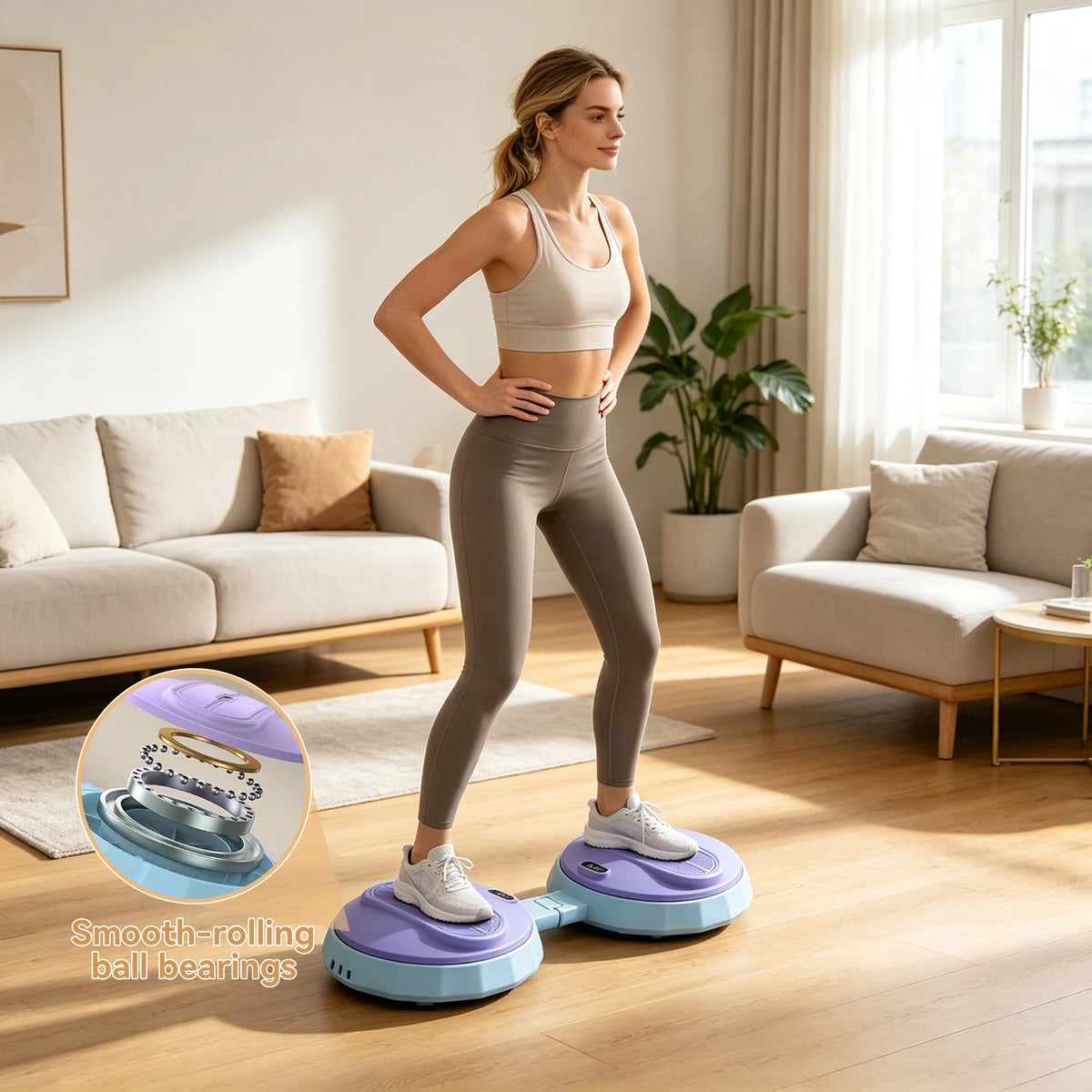 Foldable Waist Twister Machine With Resistance Bands Trainer