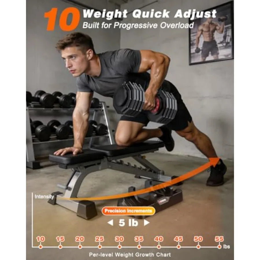 Adjustable Dumbbells Set For Home Gym