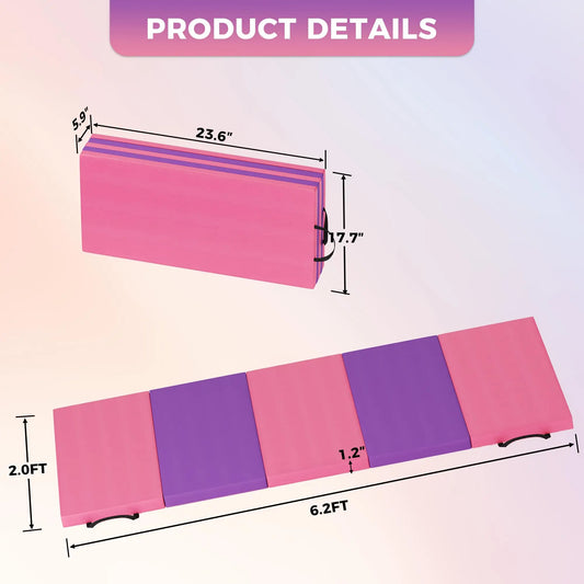HiMISS Premium Folding Gymnastics Exercise Mat For Home Training
