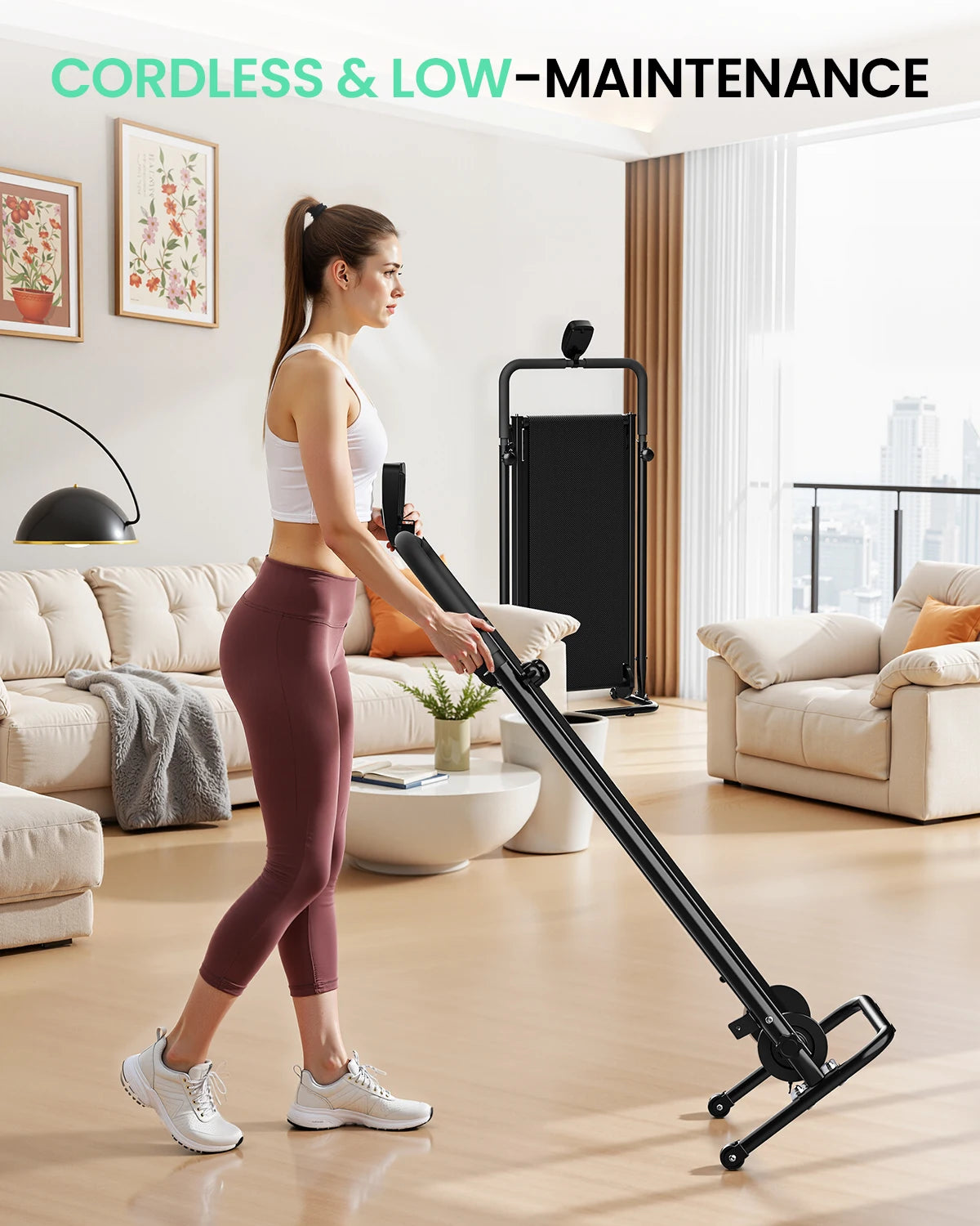 Akluer Mechanical Folding Treadmill With LCD Display