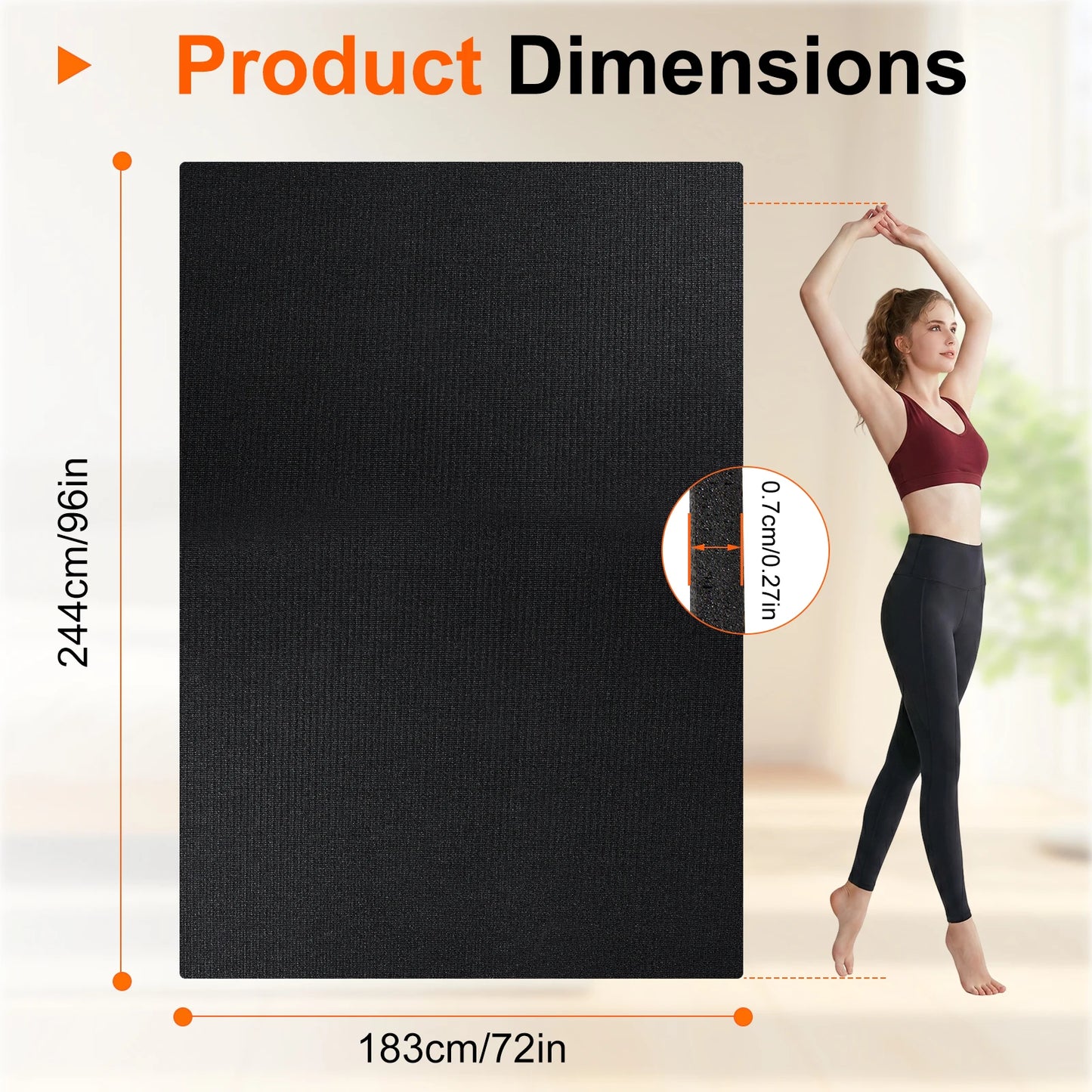 Non Slip Thick PVC Yoga Mat For Home Gym Workouts