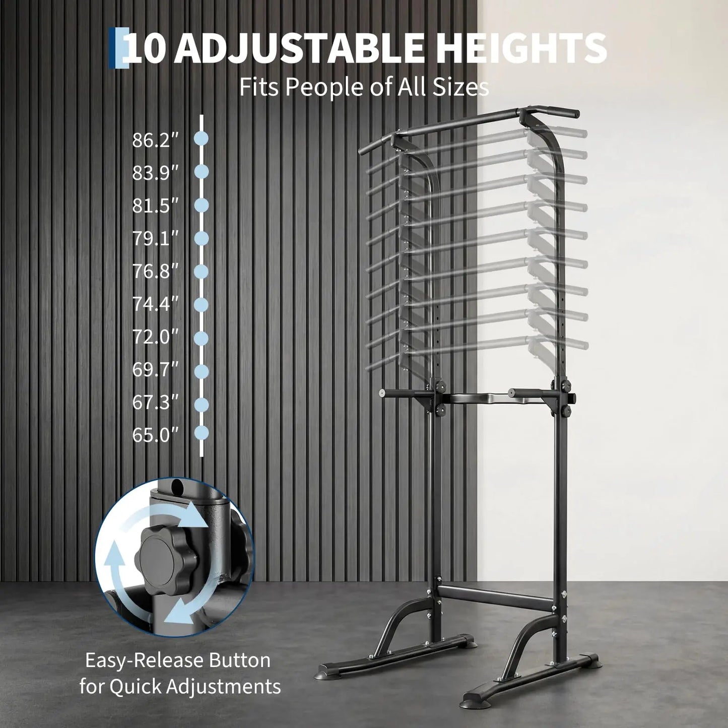 HiMISS Multifunction Power Tower With Pull Up Bar Dip Station