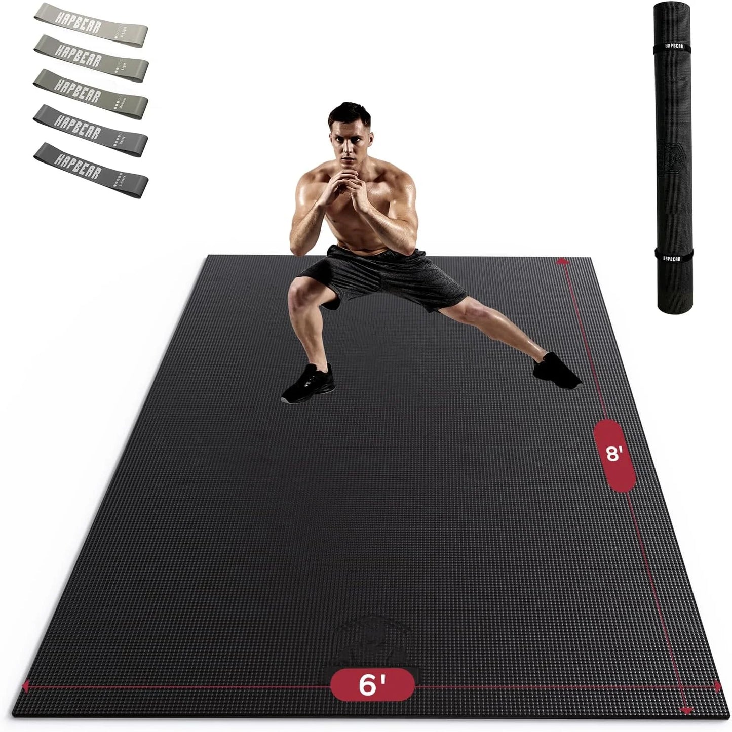 Hapbear 8Mm Thick Pvc Gym Fitness Flooring Mat