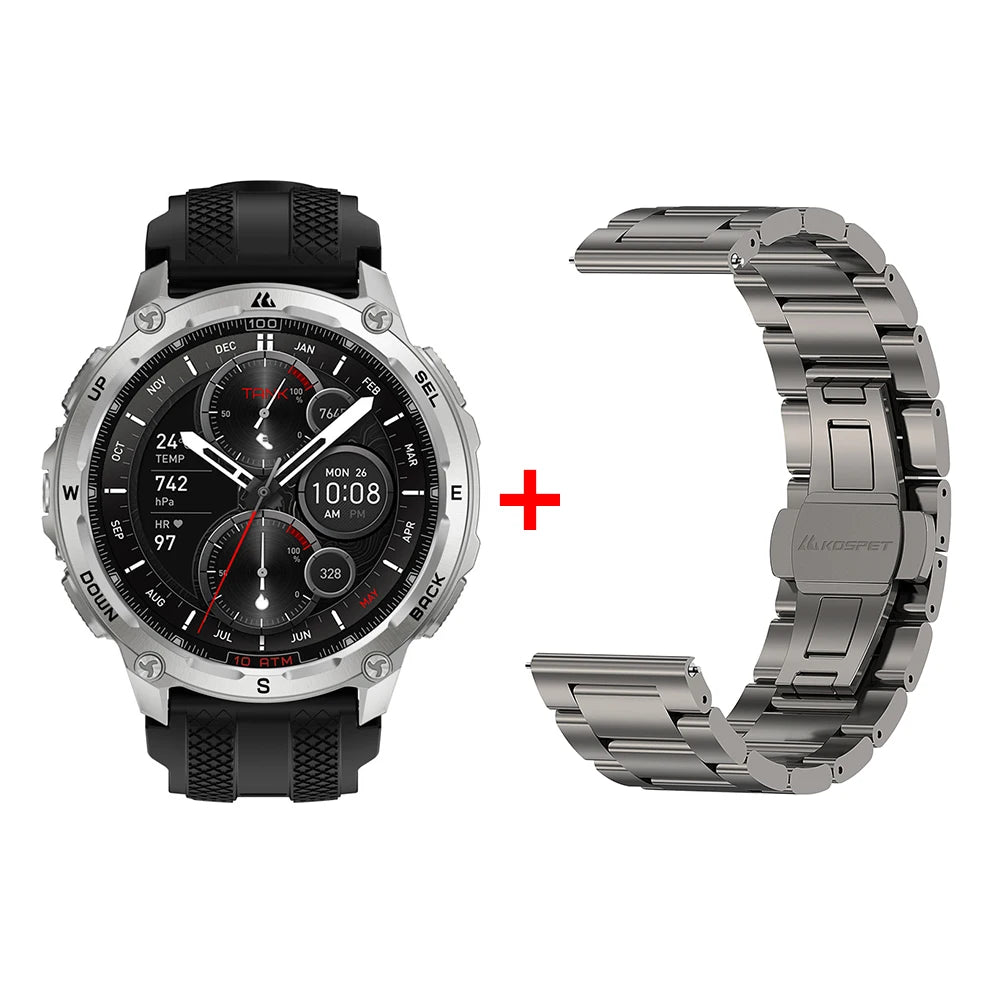 KOSPET Tank T4 Smart Watch Men GPS Satellite Navigation Waterproof