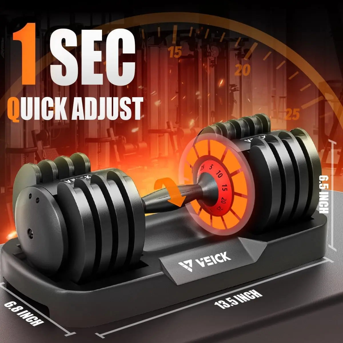 Adjustable Dumbbells For Home Gym Fast Adjust Weight Metal