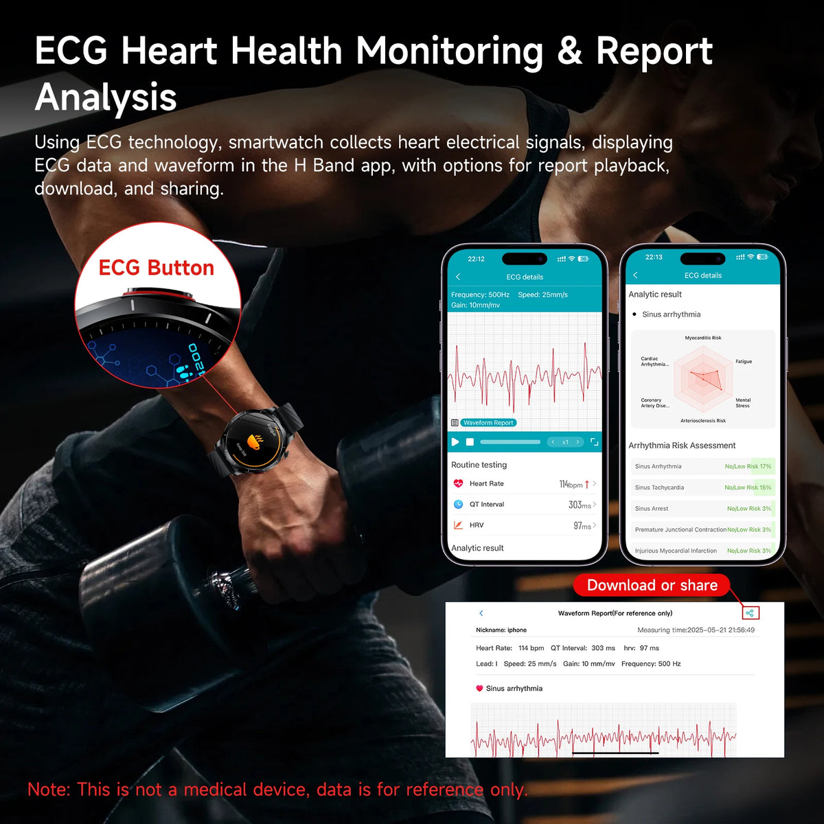 Marsyu Smart Watch With ECG PPG Health And Fitness Tracking