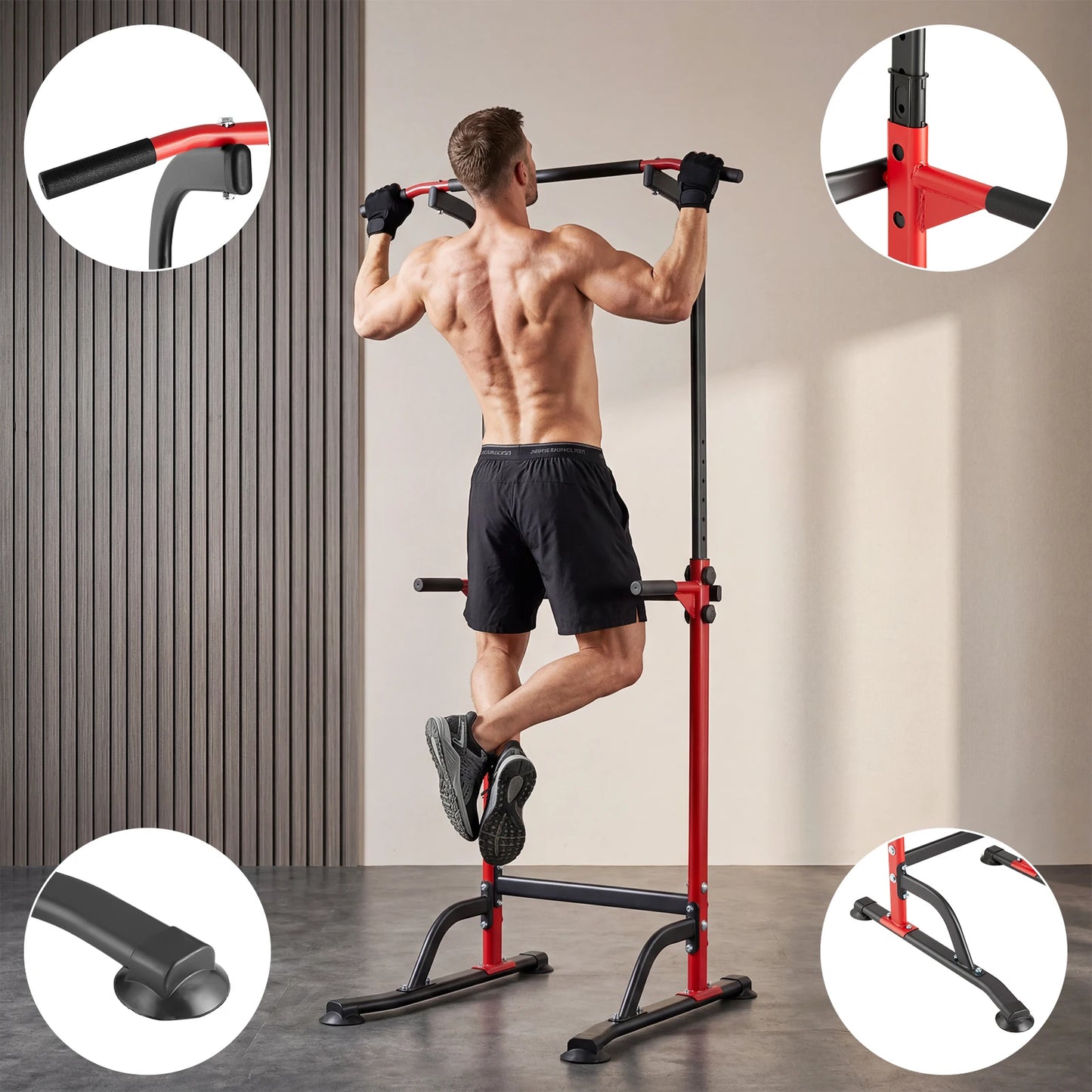 Heavy Duty Pull Up Dip Station Power Tower Home Gym