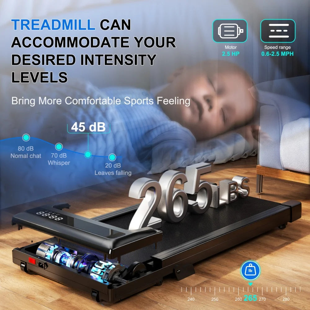 Superun Foldable Treadmill 6% Incline 3.8 Mph Walking Pad