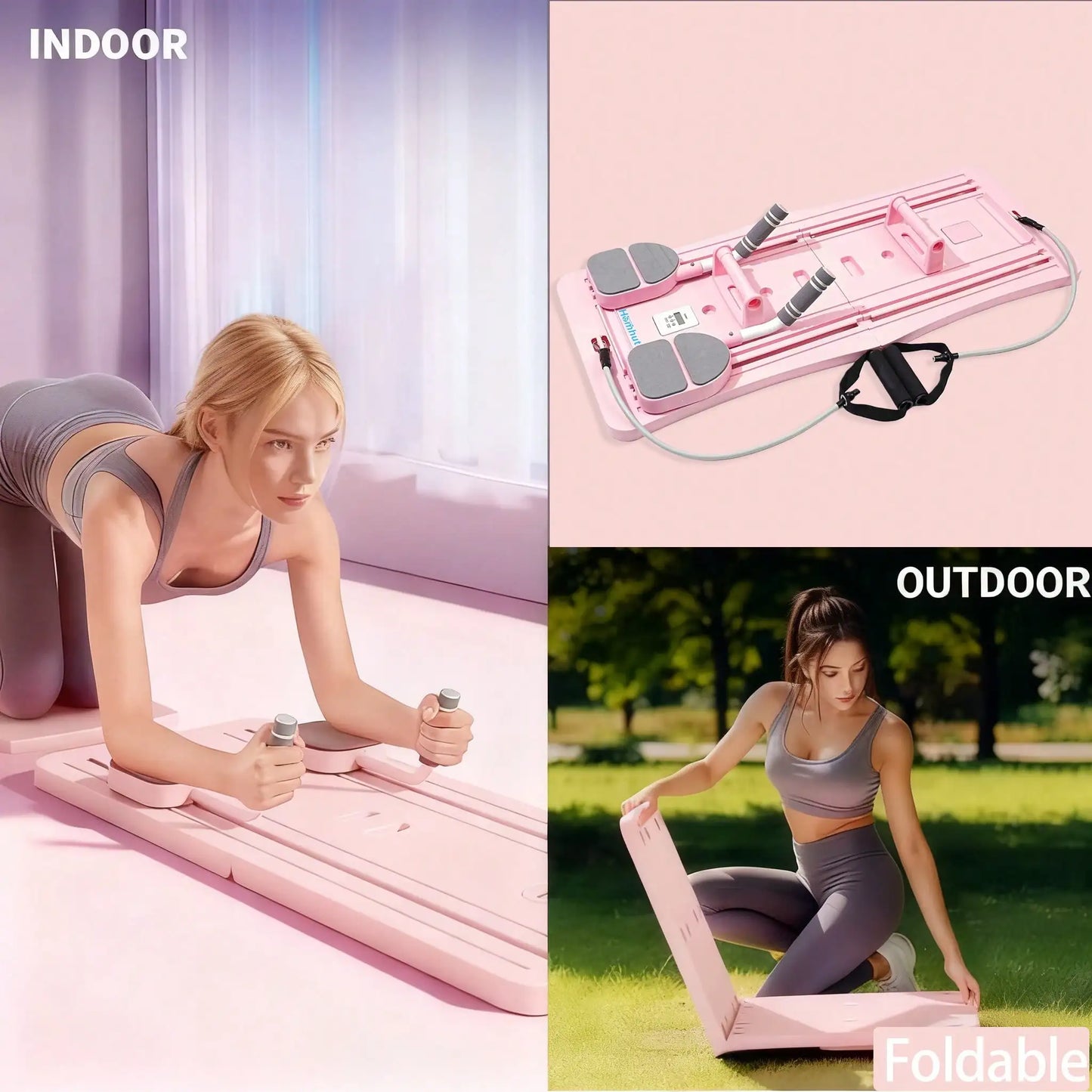 Foldable Pilates Sliding Board and Abdominal Core Trainer