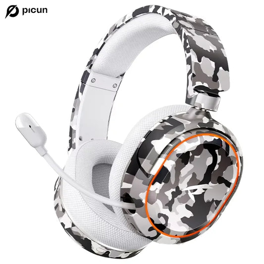 Picun G2 2.4GHz Bluetooth Wireless Gaming Headset For PC PS4 PS5 Phone Switch 5ms Low Latency 7.1 Surround Wired Headset ENC Mic
