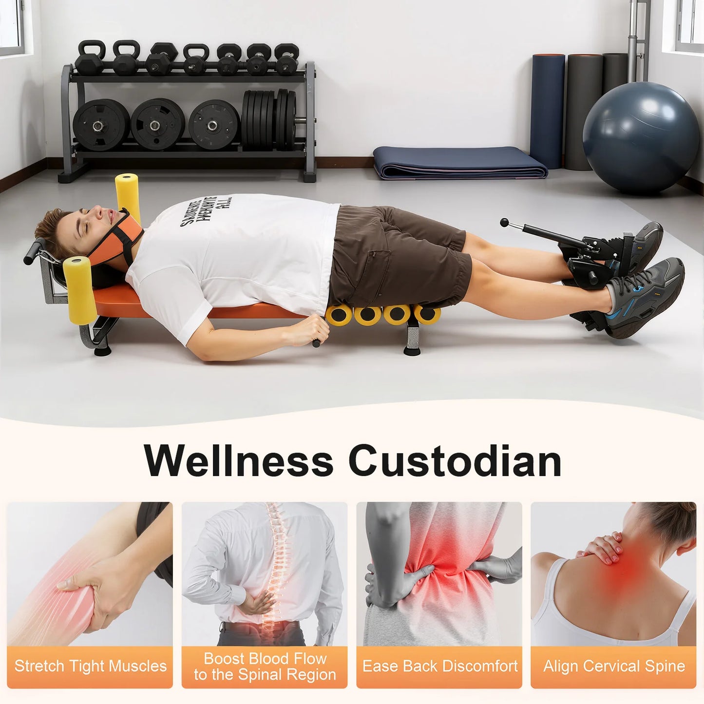 Inversion Table With Heavy Duty Steel Frame And Head Support