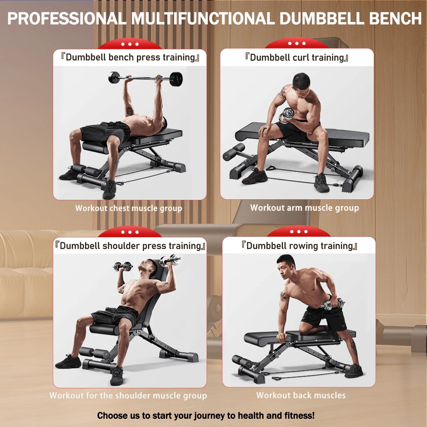Foldable Weight Bench For Full Body Workout 1000 Lb Capacity