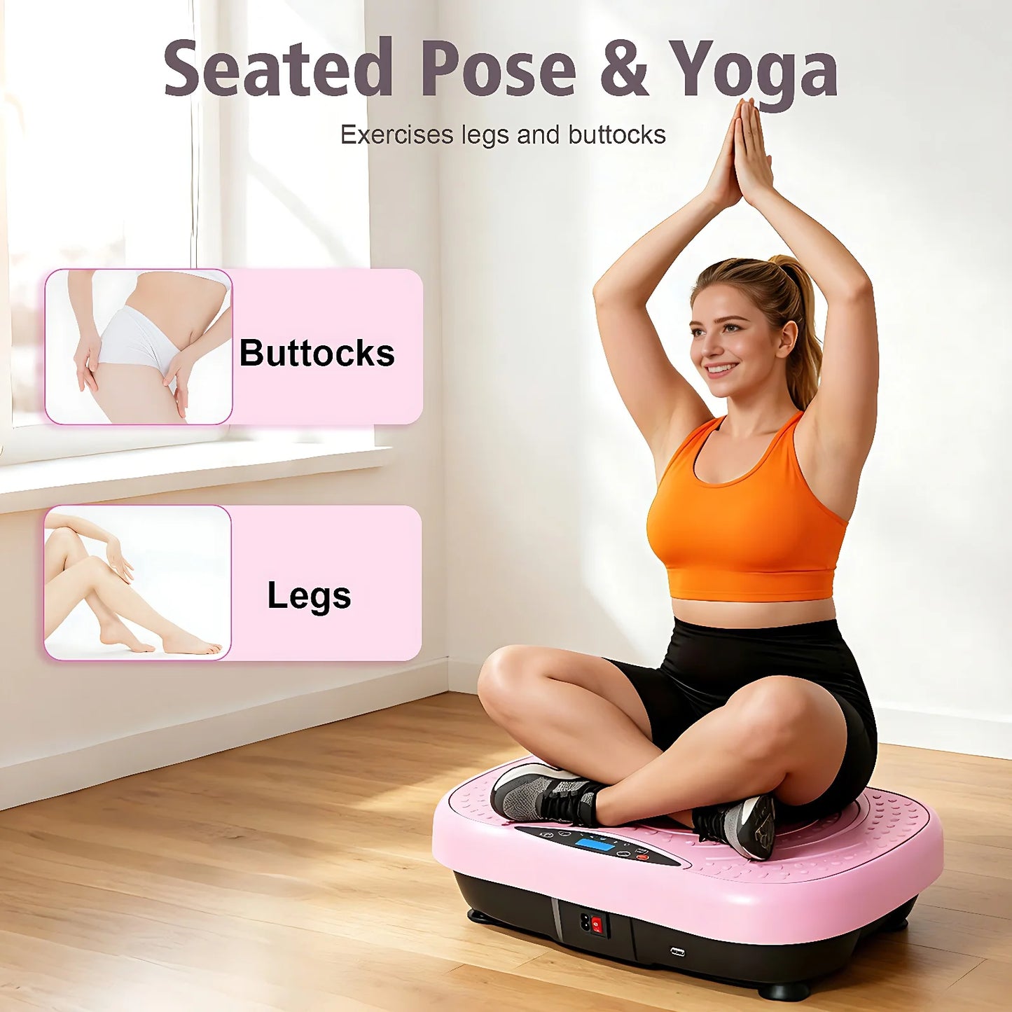 Portable Vibration Plate Exercise Machine With Bluetooth Resistance Bands